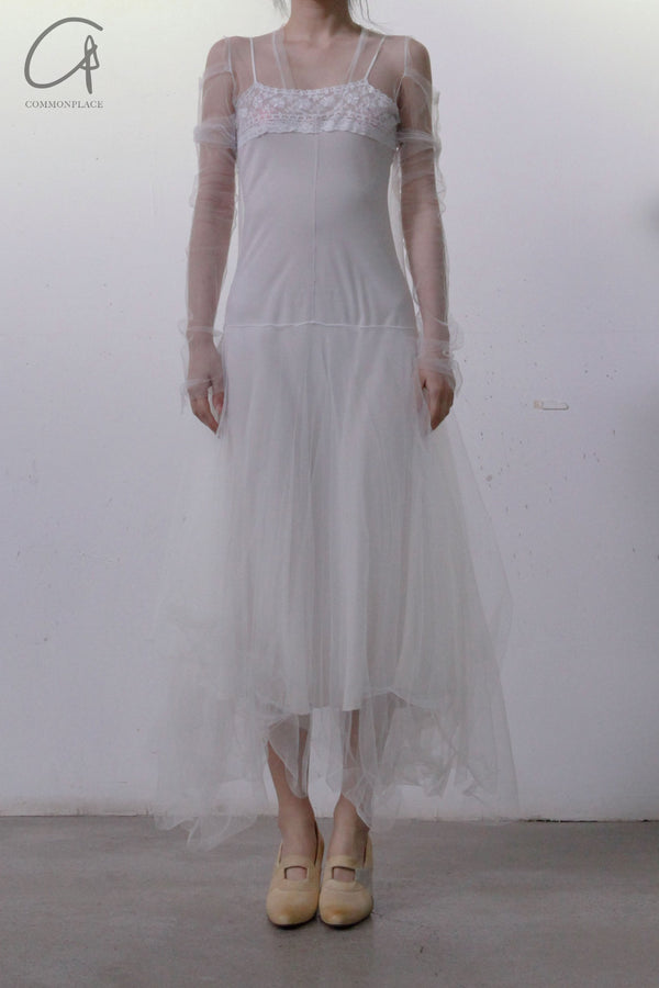 marc le bihan T-shirt tulle dance skirt 2816 WHITE